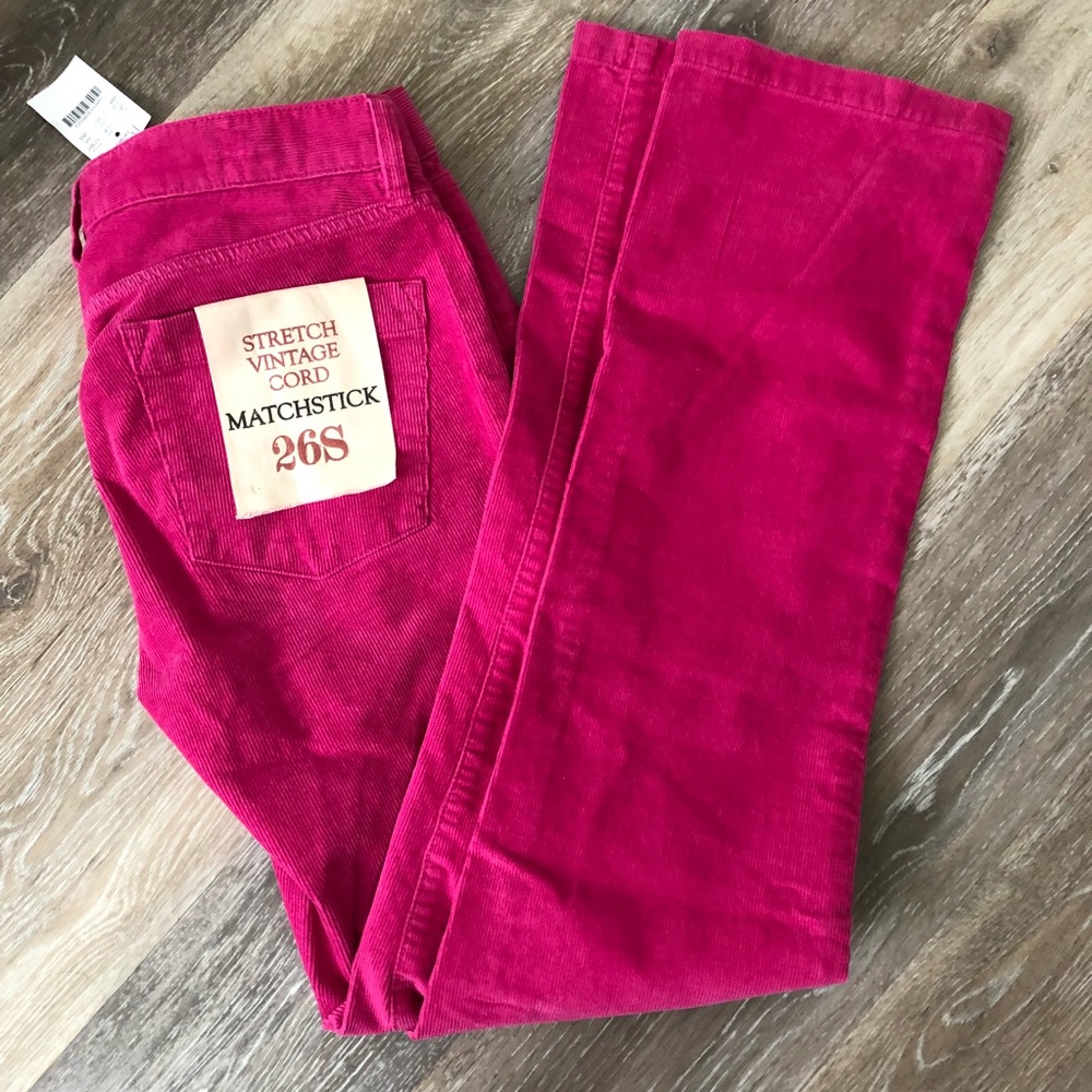 J.Crew Vintage Stretch Matchstick Pink Cords 26 - Picture 2 of 6